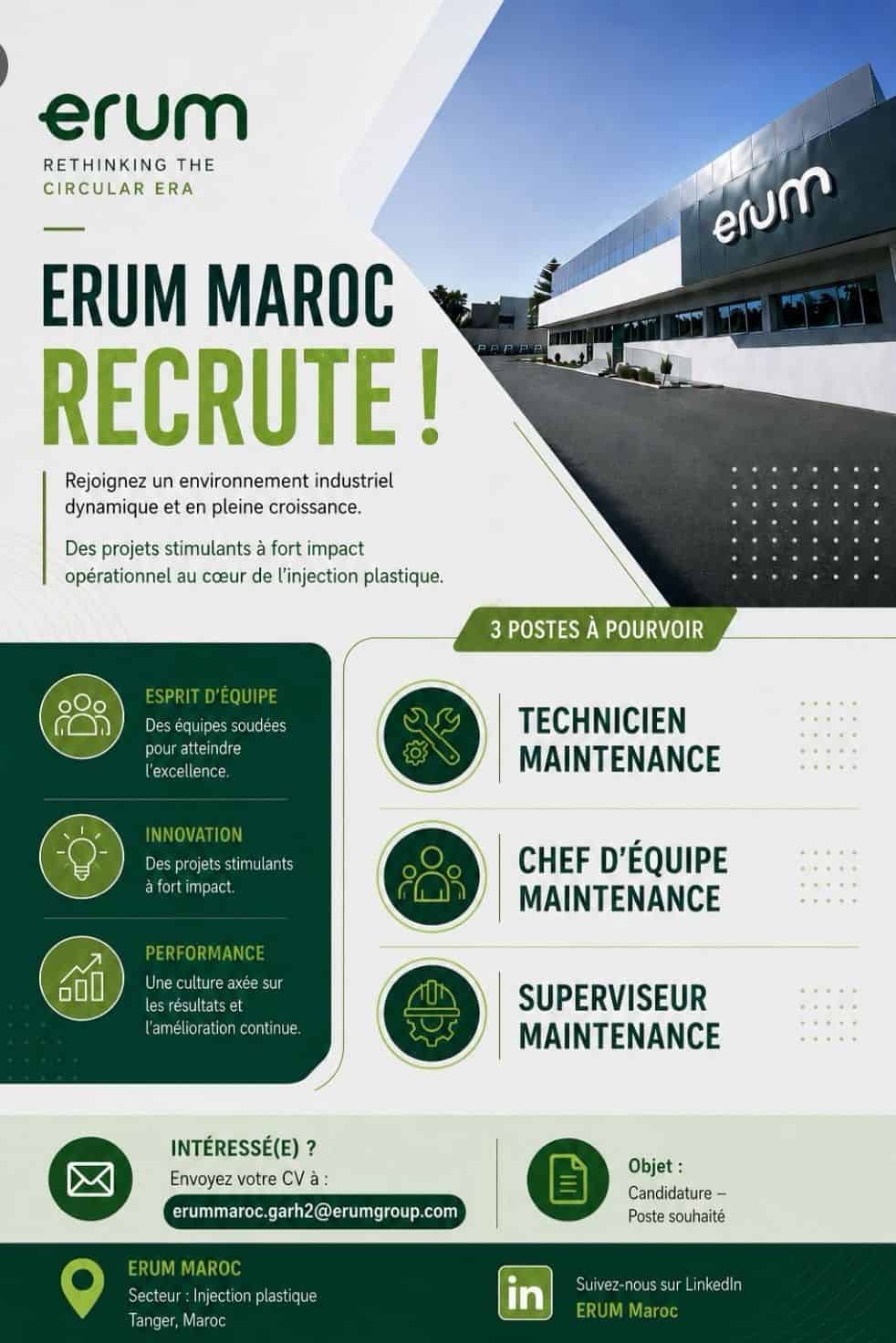 Erum Maroc recrute