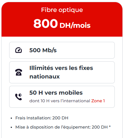 Catalogue IAM page 3 - Fibre Optique Maroc Telecom (IAM) : Offres, Prix, Débits et Frais d'Installation