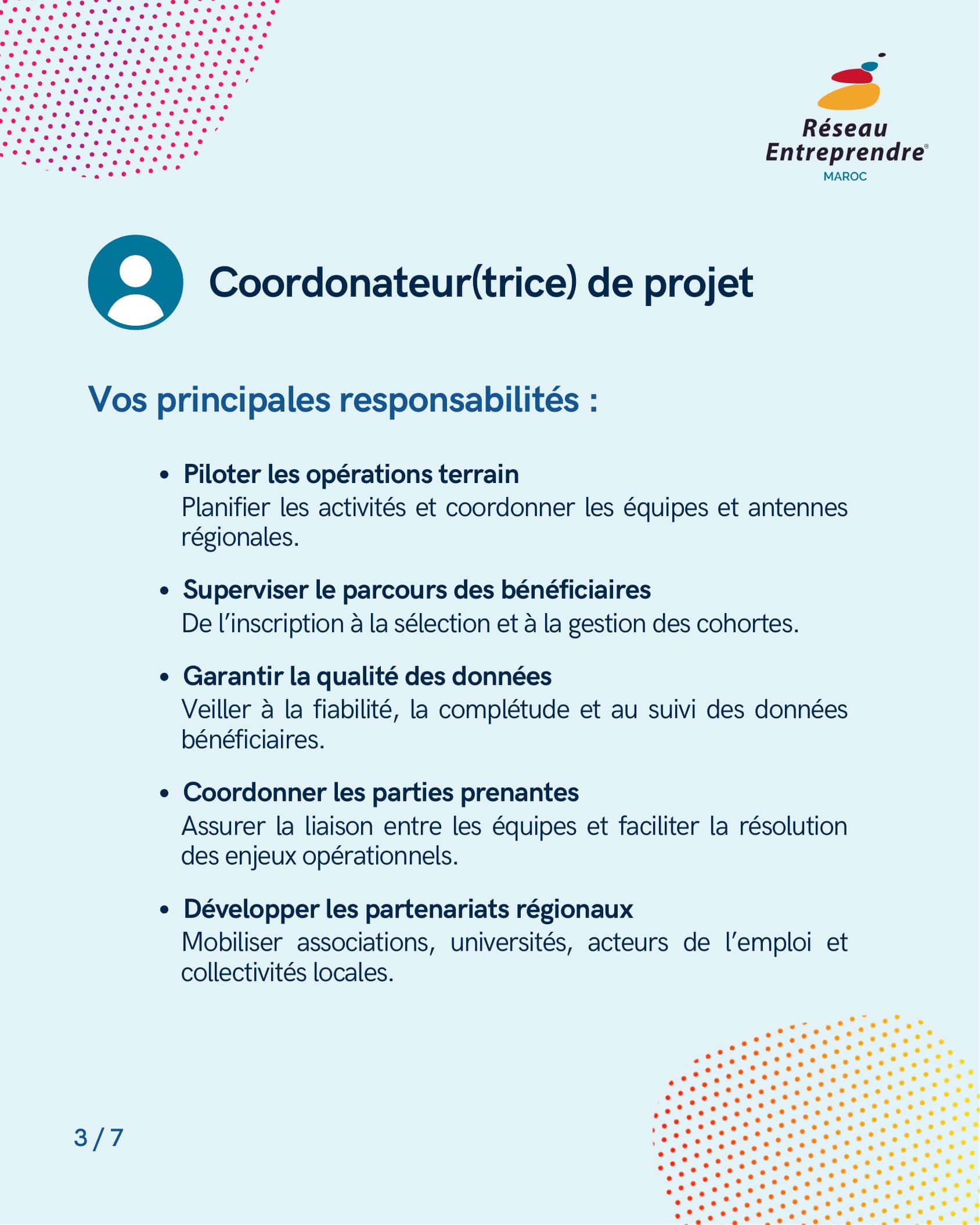 Réseau Entreprendre Maroc recrute Coordinateur de projet
